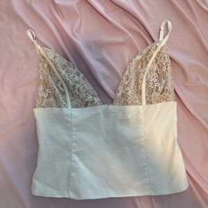 Elegant Beige Lace Bralette